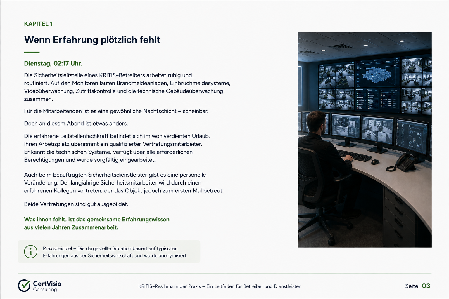 Praxisleitfaden KRITIS – Seite 3: Kapitel 1 – Wenn Erfahrung plötzlich fehlt